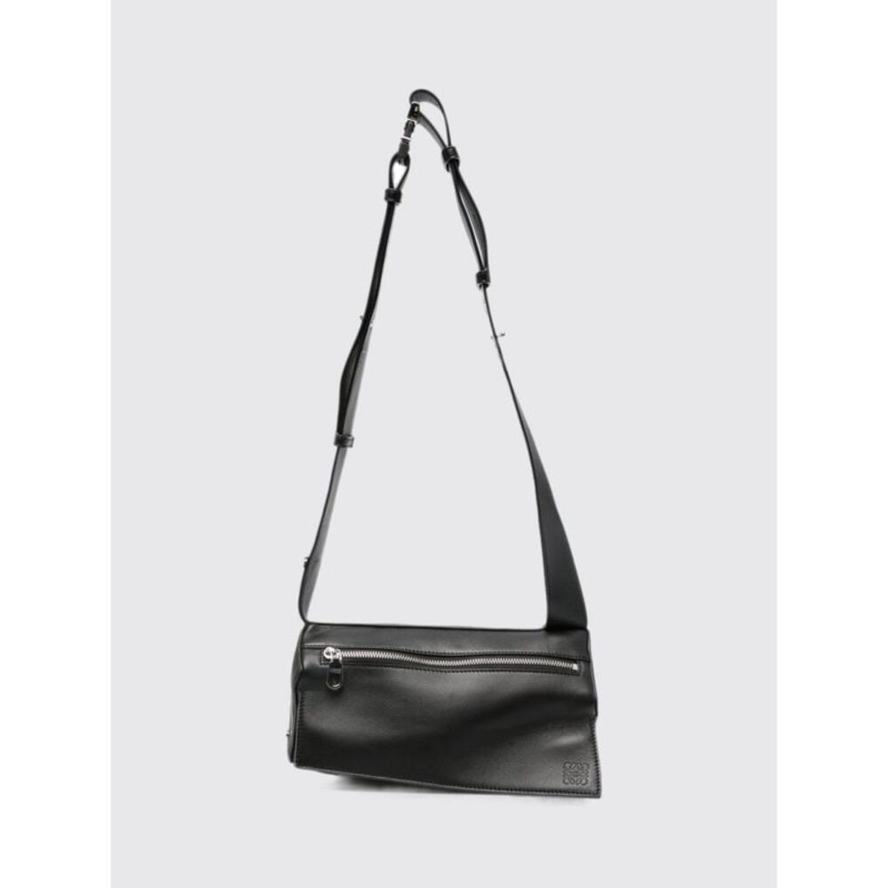 Loewe Men Loewe Calfskin Leather Crossbody Belt Bag With Embossed Logo